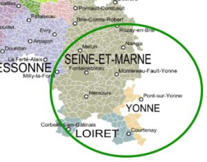 Zone d'intervention dératisation : Melun, Fontainebleau, Montereau, Nemours (Seine-et-Marne), Pont-sur-Yonne (Yonne), Milly-la-Forêt (Essonne)